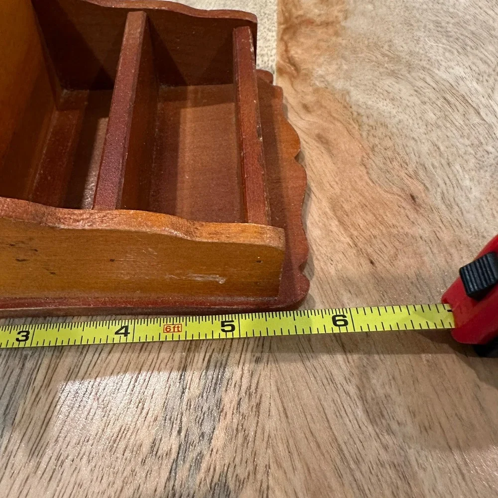 Vintage Miniature Wooden Hutch Dollhouse Furniture Cherry Finish 5.5 Inch